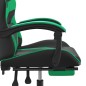 vidaXL Gaming-Stuhl mit Fußstütze Drehbar Schwarz & Grün Kunstleder vidaXL Gaming-Stuhl mit Fußstütze Drehbar Schwarz & Grün Kunstleder