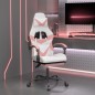 vidaXL Gaming-Stuhl mit Fußstütze Drehbar Weiß & Rosa Kunstleder vidaXL Gaming-Stuhl mit Fußstütze Drehbar Weiß & Rosa Kunstleder