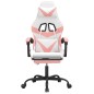 vidaXL Gaming-Stuhl mit Fußstütze Drehbar Weiß & Rosa Kunstleder vidaXL Gaming-Stuhl mit Fußstütze Drehbar Weiß & Rosa Kunstleder