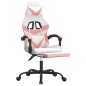 vidaXL Gaming-Stuhl mit Fußstütze Drehbar Weiß & Rosa Kunstleder vidaXL Gaming-Stuhl mit Fußstütze Drehbar Weiß & Rosa Kunstleder