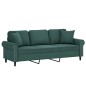 vidaXL 3-Sitzer-Sofa mit Zierkissen Dunkelgrün 180 cm Samt vidaXL 3-Sitzer-Sofa mit Zierkissen Dunkelgrün 180 cm Samt