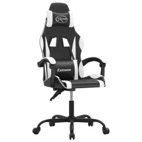 vidaXL Gaming-Stuhl Drehbar Schwarz und Weiß Kunstleder