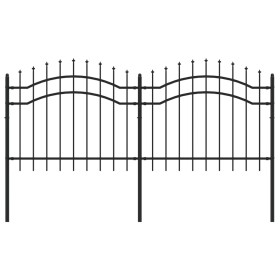 vidaXL Gartenzaun mit Speerspitzen Schwarz 140 cm Stahl