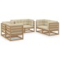 vidaXL 6-tlg. Garten-Lounge-Set mit Kissen Kiefer Massivholz vidaXL 6-tlg. Garten-Lounge-Set mit Kissen Kiefer Massivholz
