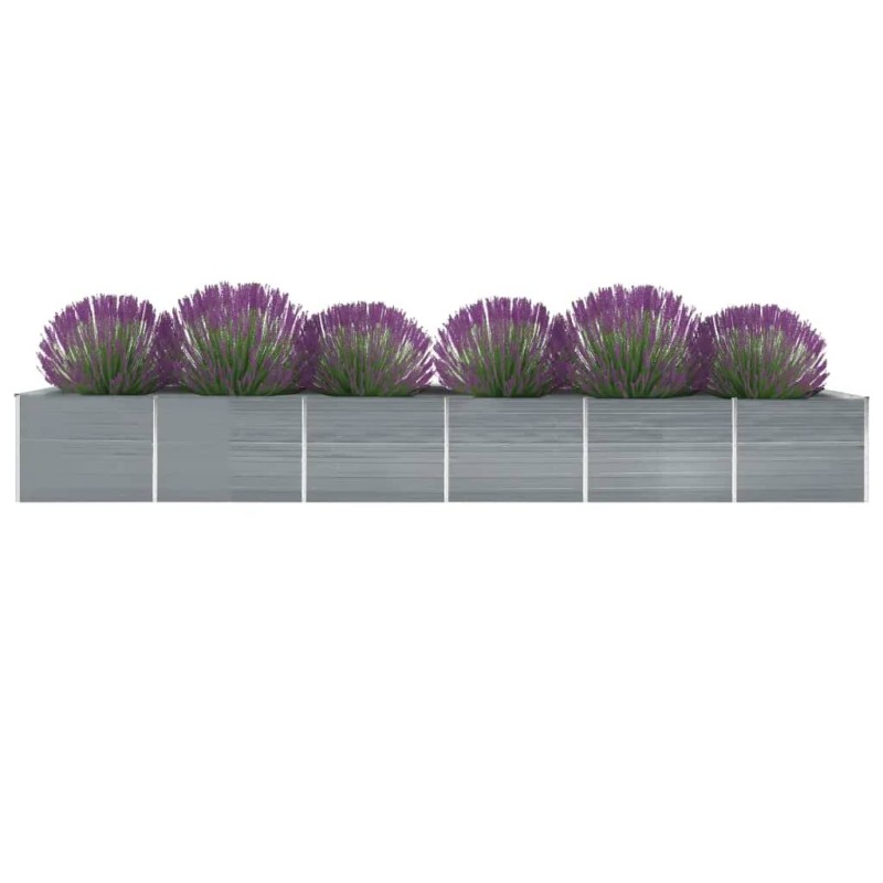vidaXL Garten-Hochbeet Verzinkter Stahl 600x80x77 cm Grau vidaXL Garten-Hochbeet Verzinkter Stahl 600x80x77 cm Grau