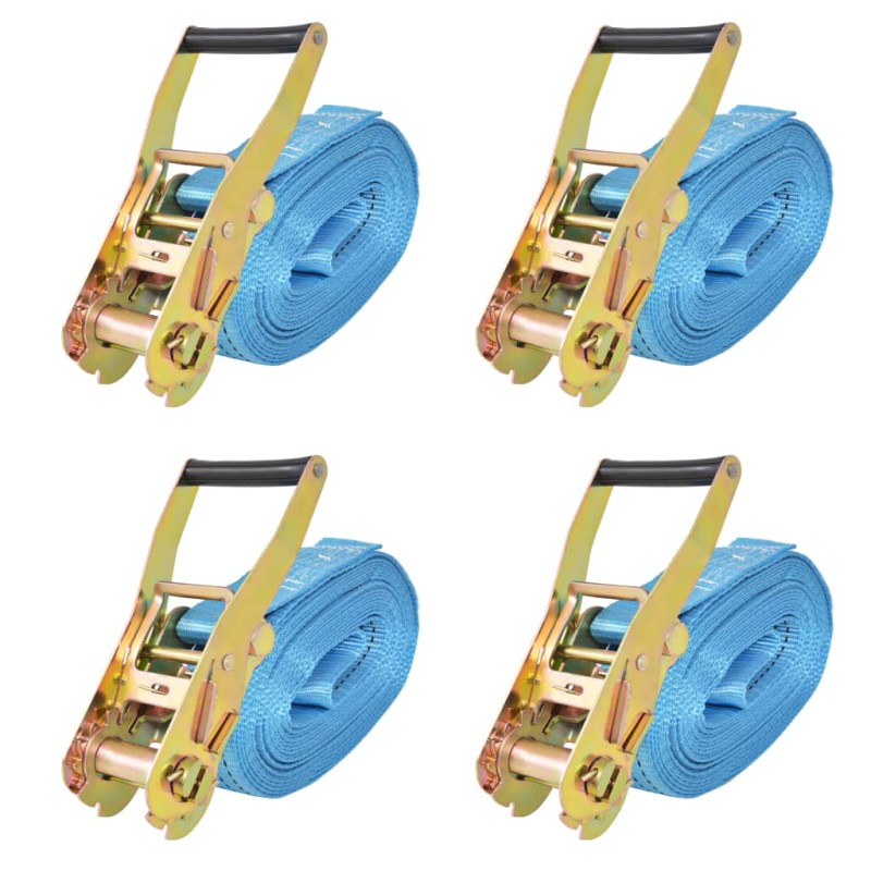 vidaXL Ratschen-Spanngurte 4 Stk. 4 Tonnen 8m×50mm Blau vidaXL Ratschen-Spanngurte 4 Stk. 4 Tonnen 8m×50mm Blau