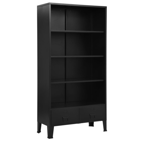 vidaXL Bücherregal Industrie-Stil Schwarz 90x40x180 cm Stahl