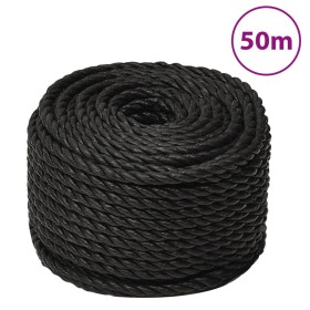 vidaXL Arbeitsseil Schwarz 16 mm 50 m Polypropylen