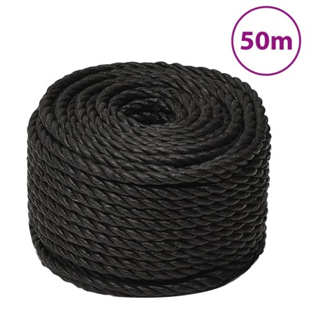 vidaXL Arbeitsseil Schwarz 16 mm 50 m Polypropylen