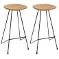 vidaXL Barhocker 2 Stk. Massivholz Teak vidaXL Barhocker 2 Stk. Massivholz Teak