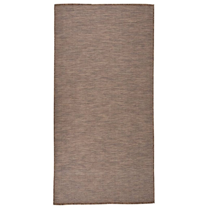 vidaXL Outdoor-Teppich Flachgewebe 100x200 cm Braun vidaXL Outdoor-Teppich Flachgewebe 100x200 cm Braun