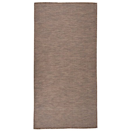 vidaXL Outdoor-Teppich Flachgewebe 100x200 cm Braun