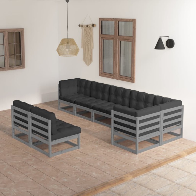 vidaXL 8-tlg. Garten-Lounge-Set mit Kissen Massivholz Kiefer vidaXL 8-tlg. Garten-Lounge-Set mit Kissen Massivholz Kiefer