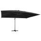 vidaXL Ampelschirm mit LED-Leuchten und Alu-Mast 400x300 cm Schwarz vidaXL Ampelschirm mit LED-Leuchten und Alu-Mast 400x300 cm Schwarz