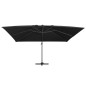 vidaXL Ampelschirm mit LED-Leuchten und Alu-Mast 400x300 cm Schwarz vidaXL Ampelschirm mit LED-Leuchten und Alu-Mast 400x300 cm Schwarz
