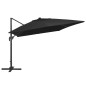 vidaXL Ampelschirm mit LED-Leuchten und Alu-Mast 400x300 cm Schwarz vidaXL Ampelschirm mit LED-Leuchten und Alu-Mast 400x300 cm Schwarz
