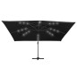 vidaXL Ampelschirm mit LED-Leuchten und Alu-Mast 400x300 cm Schwarz vidaXL Ampelschirm mit LED-Leuchten und Alu-Mast 400x300 cm Schwarz
