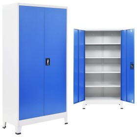 vidaXL Büroschrank Metall 90x40x180 cm Grau und Blau