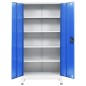 vidaXL Büroschrank Metall 90x40x180 cm Grau und Blau vidaXL Büroschrank Metall 90x40x180 cm Grau und Blau