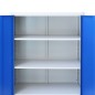 vidaXL Büroschrank Metall 90x40x180 cm Grau und Blau vidaXL Büroschrank Metall 90x40x180 cm Grau und Blau