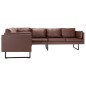 vidaXL Ecksofa Kunstleder Braun vidaXL Ecksofa Kunstleder Braun