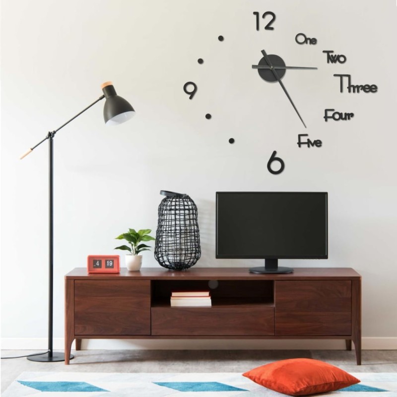 vidaXL 3D-Wanduhr Modernes Design Schwarz 100 cm XXL vidaXL 3D-Wanduhr Modernes Design Schwarz 100 cm XXL