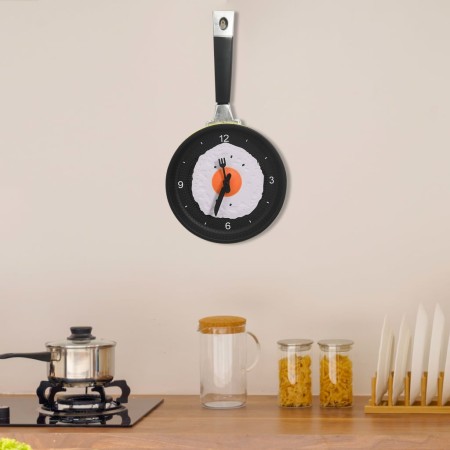 vidaXL Wanduhr mit Spiegelei-Pfannen-Design 18,8 cm 