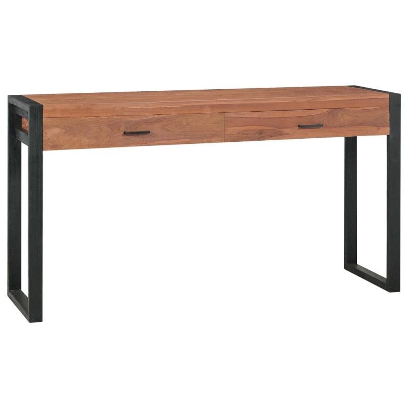 vidaXL Schreibtisch mit 2 Schubladen 140x40x75 cm Teakholz vidaXL Schreibtisch mit 2 Schubladen 140x40x75 cm Teakholz