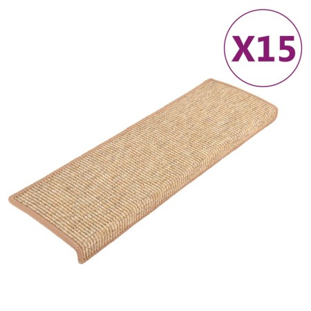 vidaXL Stufenmatten Selbstklebend 15 Stk. Hellbraun 65x21x4 cm
