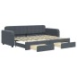 vidaXL Tagesbett Ausziehbar mit Schubladen Dunkelgrau 80x200 cm Samt vidaXL Tagesbett Ausziehbar mit Schubladen Dunkelgrau 80x200 cm Samt