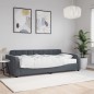 vidaXL Tagesbett mit Matratze Dunkelgrau 90x200 cm Samt vidaXL Tagesbett mit Matratze Dunkelgrau 90x200 cm Samt