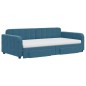vidaXL Tagesbett Ausziehbar mit Schubladen Blau 100x200 cm Samt vidaXL Tagesbett Ausziehbar mit Schubladen Blau 100x200 cm Samt
