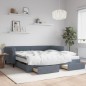 vidaXL Tagesbett Ausziehbar mit Schubladen Dunkelgrau 100x200 cm Samt vidaXL Tagesbett Ausziehbar mit Schubladen Dunkelgrau 100x200 cm Samt