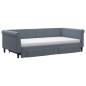 vidaXL Tagesbett Ausziehbar mit Schubladen Dunkelgrau 100x200 cm Samt vidaXL Tagesbett Ausziehbar mit Schubladen Dunkelgrau 100x200 cm Samt