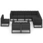 9-tlg. Garten-Lounge-Set mit Kissen Schwarz Massivholz Kiefer 9-tlg. Garten-Lounge-Set mit Kissen Schwarz Massivholz Kiefer