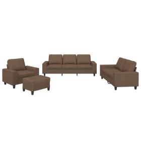 vidaXL 4-tlg. Sofagarnitur Braun Stoff