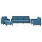 vidaXL 4-tlg. Sofagarnitur Blau Samt vidaXL 4-tlg. Sofagarnitur Blau Samt