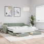 vidaXL Tagesbett Ausziehbar mit Schubladen Hellgrau 100x200 cm Samt vidaXL Tagesbett Ausziehbar mit Schubladen Hellgrau 100x200 cm Samt