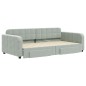 vidaXL Tagesbett Ausziehbar mit Schubladen Hellgrau 100x200 cm Samt vidaXL Tagesbett Ausziehbar mit Schubladen Hellgrau 100x200 cm Samt