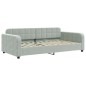 vidaXL Tagesbett Ausziehbar mit Schubladen Hellgrau 100x200 cm Samt vidaXL Tagesbett Ausziehbar mit Schubladen Hellgrau 100x200 cm Samt