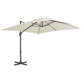 vidaXL Sonnenschirm mit Tragbarem Sonnenschirmständer Sandweiß