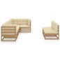 7-tlg. Garten-Lounge-Set mit Kissen Kiefer Massivholz 7-tlg. Garten-Lounge-Set mit Kissen Kiefer Massivholz