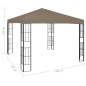 vidaXL Pavillon mit LED-Lichterkette 3x3 m Taupe vidaXL Pavillon mit LED-Lichterkette 3x3 m Taupe