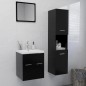 vidaXL Badmöbel-Set Schwarz Holzwerkstoff vidaXL Badmöbel-Set Schwarz Holzwerkstoff