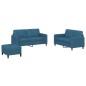 vidaXL 3-tlg. Sofagarnitur Blau Samt vidaXL 3-tlg. Sofagarnitur Blau Samt