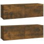 vidaXL 4-tlg. TV-Schrank-Set Räuchereiche Holzwerkstoff vidaXL 4-tlg. TV-Schrank-Set Räuchereiche Holzwerkstoff
