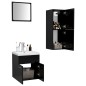 vidaXL Badmöbel-Set Schwarz Holzwerkstoff vidaXL Badmöbel-Set Schwarz Holzwerkstoff