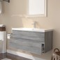 vidaXL Waschbeckenschrank mit Einbaubecken Grau Sonoma Holzwerkstoff vidaXL Waschbeckenschrank mit Einbaubecken Grau Sonoma Holzwerkstoff
