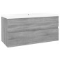 vidaXL Waschbeckenschrank mit Einbaubecken Grau Sonoma Holzwerkstoff vidaXL Waschbeckenschrank mit Einbaubecken Grau Sonoma Holzwerkstoff