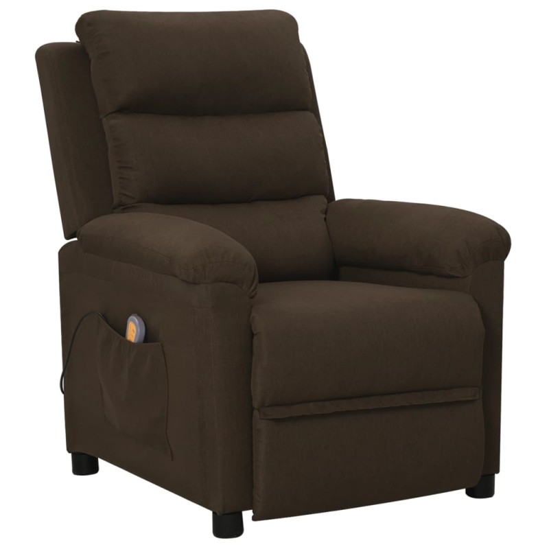 vidaXL Massagesessel Dunkelbraun Stoff vidaXL Massagesessel Dunkelbraun Stoff